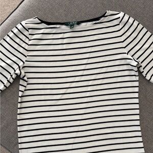 Ralph Lauren Black and White Striped Tee